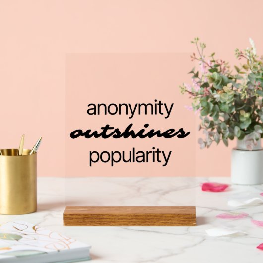 Anonymität Akrylic-Zeichen Acrylschild (Hochzeit)