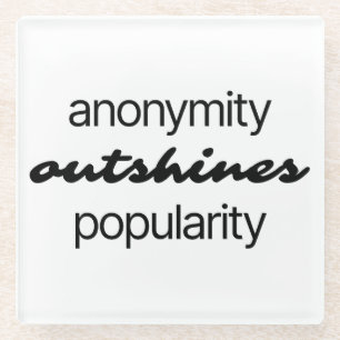 Anonymität Glass Untersetzer