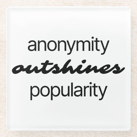 Anonymität Glass Untersetzer (Vorderseite)