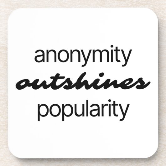 Anonymität Hard Plastic Untersetzer (Vorderseite)