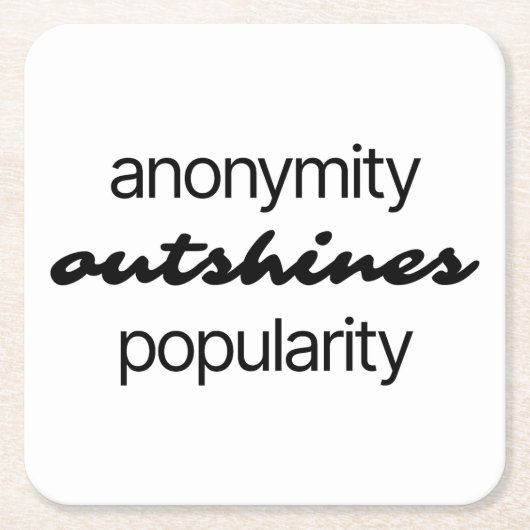 Anonymität Paper Untersetzer (Vorderseite)