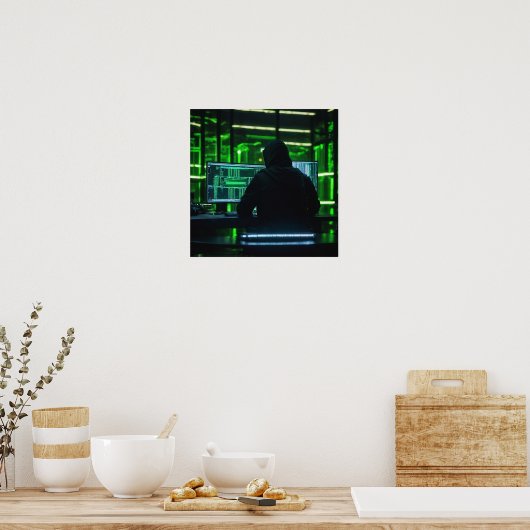 Anonymous Coding Hacker Poster (Küche)
