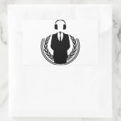 Anonymous DJ Rechteckiger Aufkleber (Tasche)