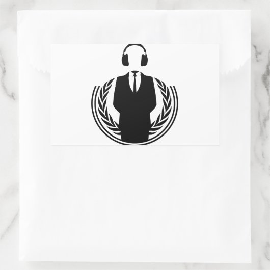 Anonymous DJ Rechteckiger Aufkleber (Tasche)