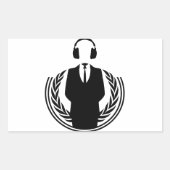 Anonymous DJ Rechteckiger Aufkleber (Vorderseite)