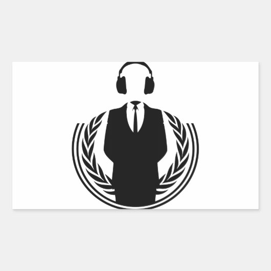 Anonymous DJ Rechteckiger Aufkleber (Vorderseite)