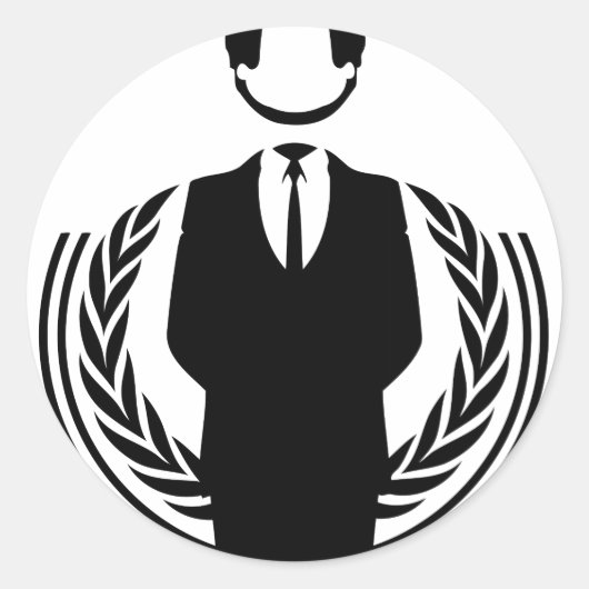 Anonymous DJ Runder Aufkleber (Vorderseite)