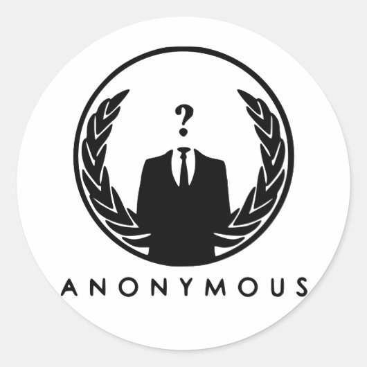 Anonymous Logo Runder Aufkleber (Vorderseite)