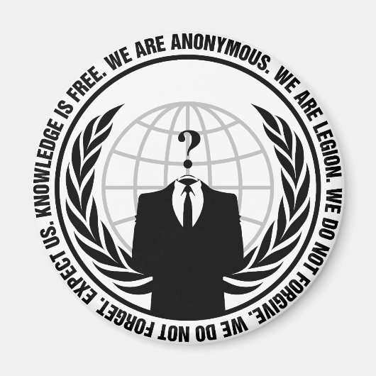 anonymous logo with slogan magnet (Vorne)