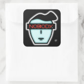 Anonymous nobody's face v1.1 quadratischer aufkleber (Tasche)