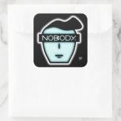 Anonymous nobody's face v2.1 quadratischer aufkleber (Tasche)