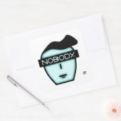 Anonymous nobody's face v2 quadratischer aufkleber (Umschlag)
