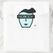 Anonymous nobody's face v2 quadratischer aufkleber (Tasche)