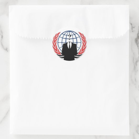 #anonymous ops runder aufkleber (Tasche)