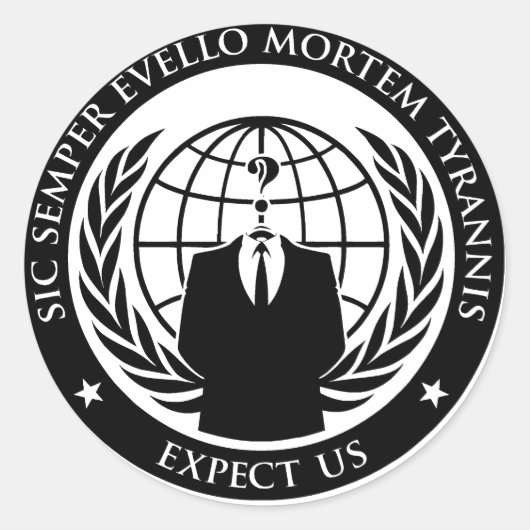 Anonymous Semper Evello Mortem Tyrannis Runder Aufkleber (Vorderseite)