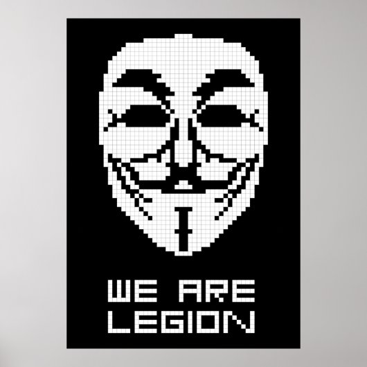 Anonymous Wir sind Legion Pixel Art Poster (Vorne)