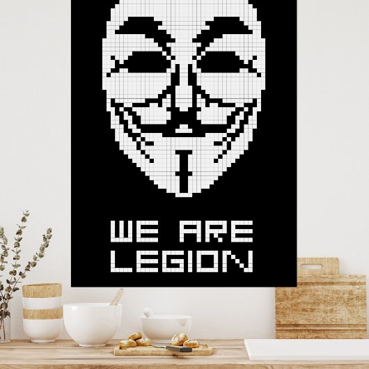Anonymous Wir sind Legion Pixel Art Poster (Küche)