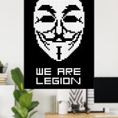 Anonymous Wir sind Legion Pixel Art Poster (Heimbüro)