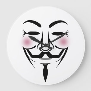 anonymus mask vendetta hacker cyber internet hackt große wanduhr