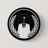 Anonywear schwarzes Abzeichen Button (Vorderseite)