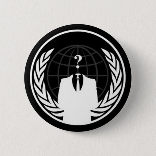 Anonywear schwarzes Abzeichen Button (Vorderseite)