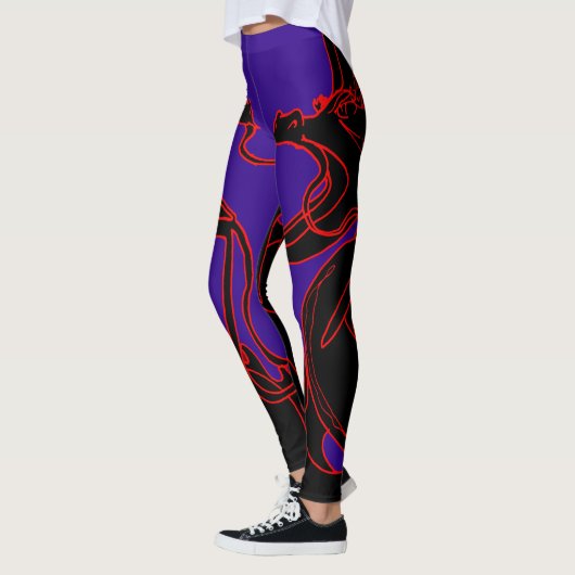 Anopurodon Double Dragon Black Lila Leggings (Links)