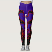 Anopurodon Double Dragon Black Lila Leggings (Vorderseite)
