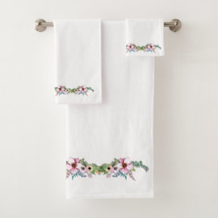 Anordnung der Blume Badhandtuch Set