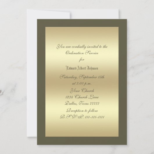 Anordnung der Einladung (Rückseite)