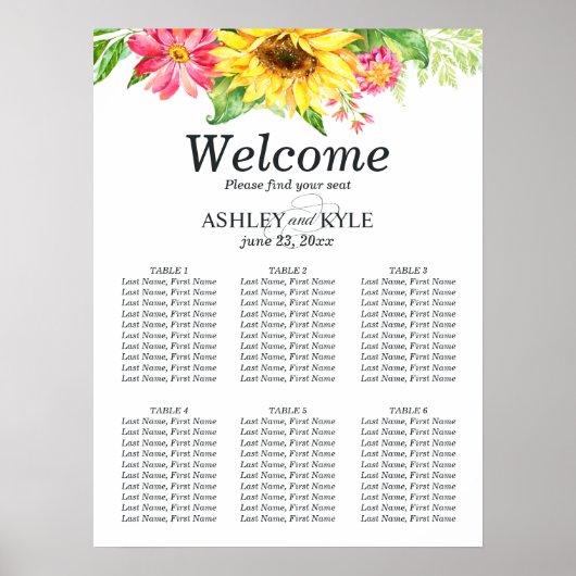 Anordnung der Sonnenblumen Poster (Vorne)