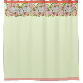 Anordnung von Peonies auf einem Duschvorhang