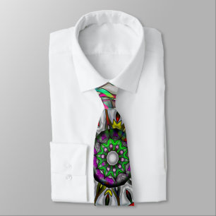 Anormale rote grüne farbige Kaleidoskop mandala Krawatte