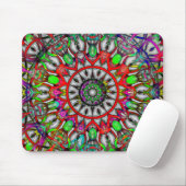 Anormale rote grüne farbige Kaleidoskop mandala Mousepad (Mit Mouse)