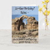 Another Birthday?  Card with Paphos ancient ruins Karte (Gelbe Blume)