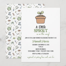 Another Little Sprout on the Way Baby Invitation Einladung