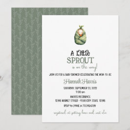 Another Little Sprout on the Way Baby Invitation Einladung