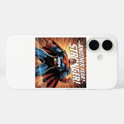 Another Year Stronger! Superhero New Year Design w Case-Mate iPhone Hülle (Rückseite (Horizontal))