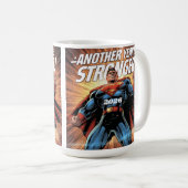 Another Year Stronger! Superhero New Year Design w Kaffeetasse (VorderseiteRechts)