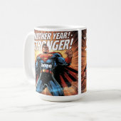 Another Year Stronger! Superhero New Year Design w Kaffeetasse (Vorderseite Links)