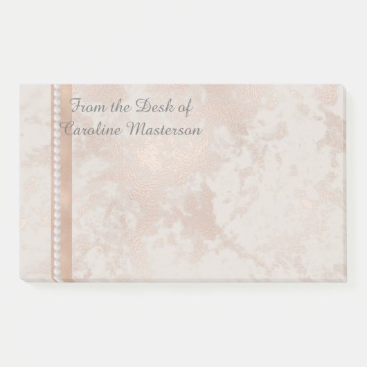 Anpassbar 10" X 6" Post es notiert Rose Gold Post-it Klebezettel (Vorderseite)