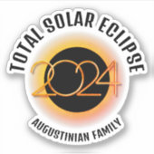 Anpassbar 2024 INSGESAMT SOLAR ECLIPSE Aufkleber (Vorderseite)