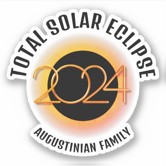 Anpassbar 2024 INSGESAMT SOLAR ECLIPSE Aufkleber (Vorderseite)