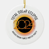 Anpassbar 2024 INSGESAMT SOLAR ECLIPSE Keramik Ornament (Vorne)