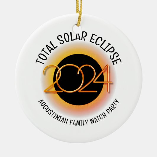 Anpassbar 2024 INSGESAMT SOLAR ECLIPSE Keramik Ornament (Vorne)