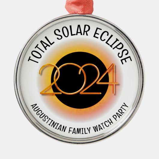 Anpassbar 2024 INSGESAMT SOLAR ECLIPSE Ornament Aus Metall (Vorne)