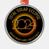 Anpassbar 2024 INSGESAMT SOLAR ECLIPSE Ornament Aus Metall (Vorne)