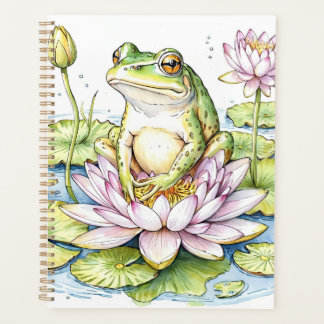 Anpassbar 2025 , Whimsical Frog, Frog and Lily Planer