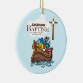 Anpassbar, Baby Boy Taufe Noah's Ark Keramikornament (Rechts)
