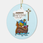 Anpassbar, Baby Boy Taufe Noah's Ark Keramikornament (Links)