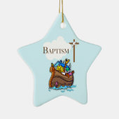 Anpassbar, Baby Boy Taufe Noah's Ark Keramikornament (Rechts)